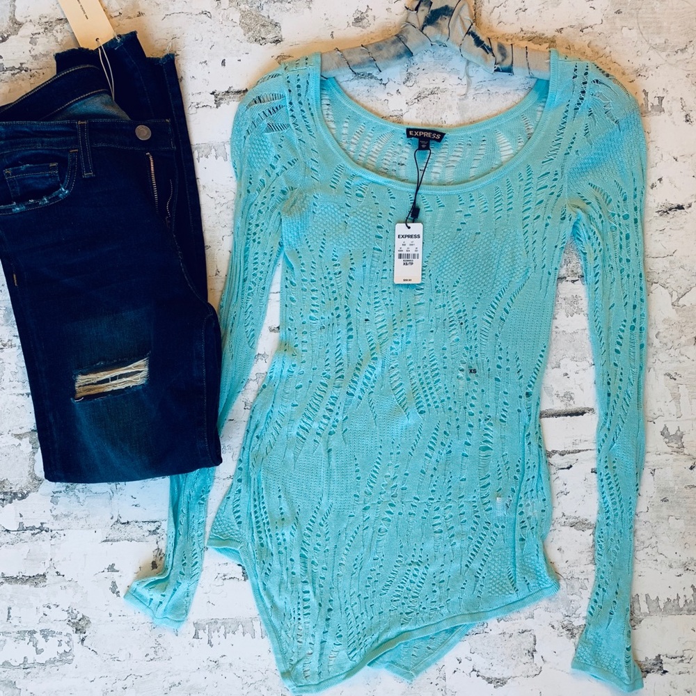 EXPRESS Light Blue Knit Tunic